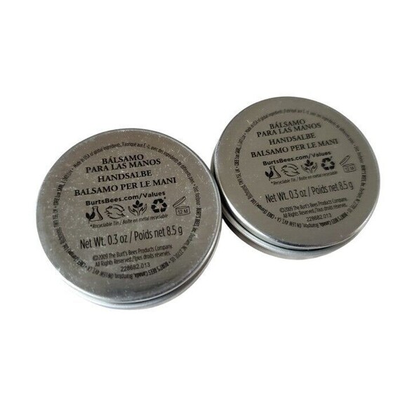2x Burt's Bees Hand Lotion .30 oz Travel Size Tin Set Lot NEW Beekeepers Friend - Picture 2 of 3